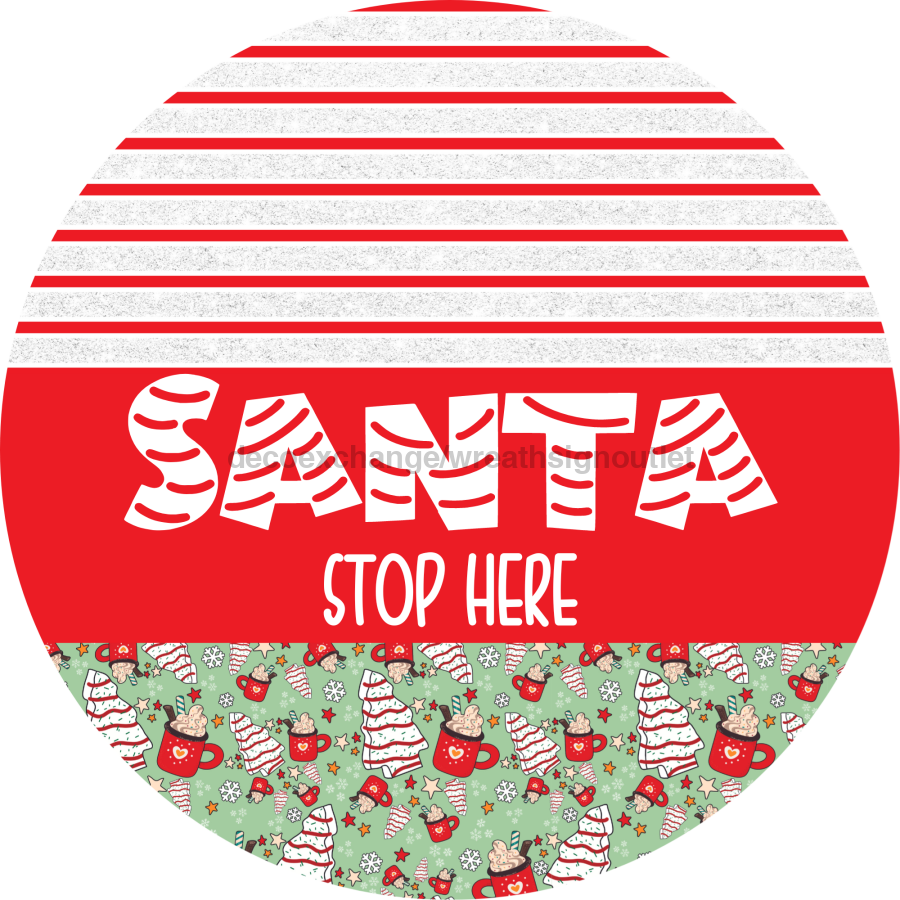 Door Hanger, Christmas Sign, Mint Christmas Cake Sign, Welcome Sign, 18" Wood Sign, Round Sign, DecoExchange - DecoExchange¬Æ