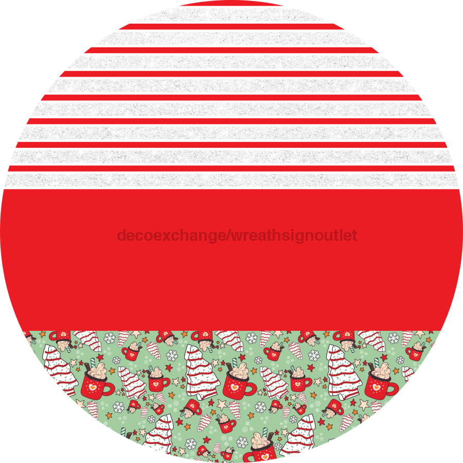 Door Hanger, Christmas Sign, Mint Christmas Cake Sign, Welcome Sign, 18" Wood Sign, Round Sign, DecoExchange - DecoExchange¬Æ