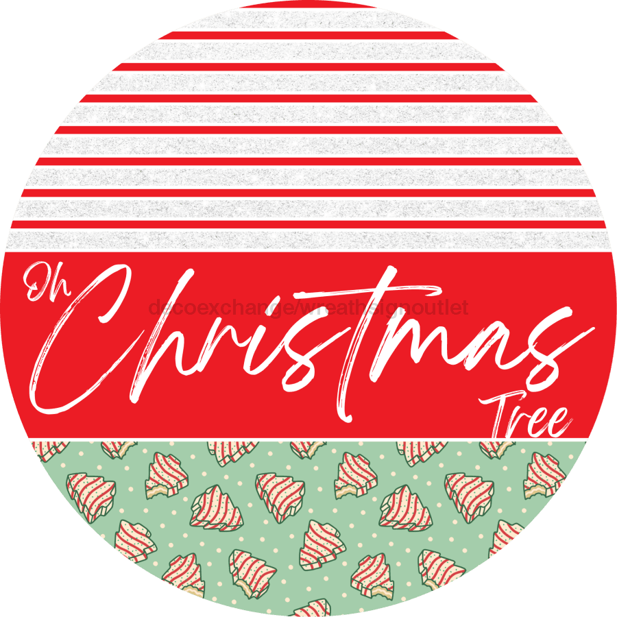 Door Hanger Christmas Sign Mint Green Cake Welcome 18 Wood Oh Tree Decoe-2292-Dh Round