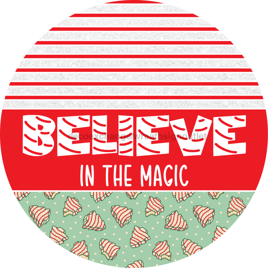 Door Hanger, Christmas Sign, Mint Green Christmas Cake Sign, Welcome Sign, 18" Wood Sign, Round Sign, DecoExchange - DecoExchange¬Æ