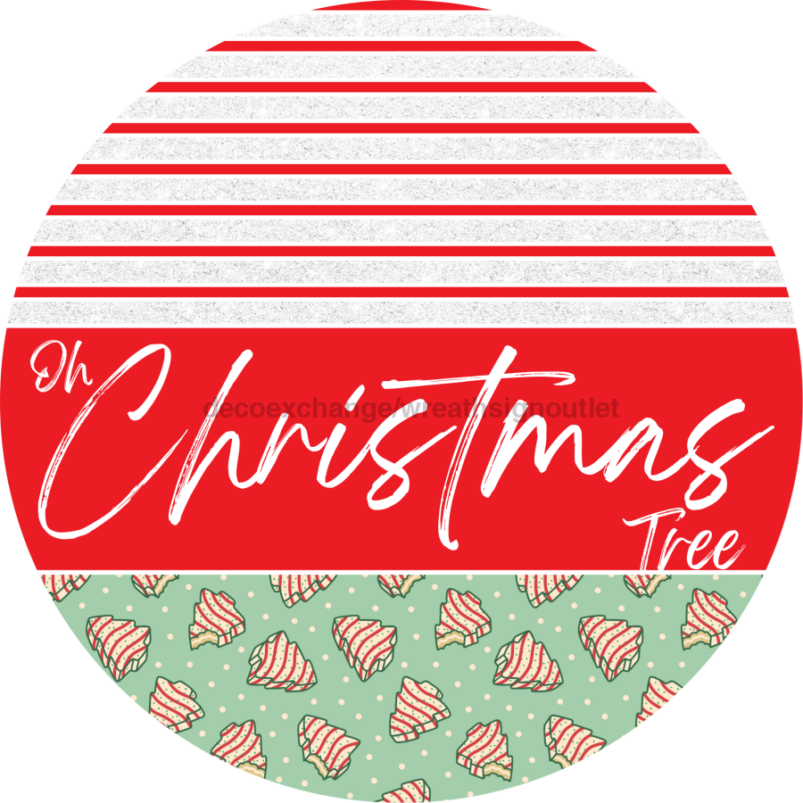 Door Hanger, Christmas Sign, Mint Green Christmas Cake Sign, Welcome Sign, 18" Wood Sign, Round Sign, DecoExchange - DecoExchange¬Æ