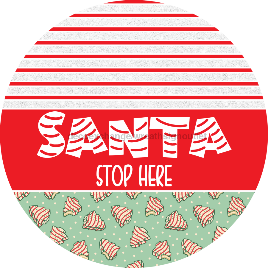 Door Hanger, Christmas Sign, Mint Green Christmas Cake Sign, Welcome Sign, 18" Wood Sign, Round Sign, DecoExchange - DecoExchange¬Æ