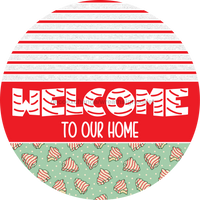 Thumbnail for Door Hanger, Christmas Sign, Mint Green Christmas Cake Sign, Welcome Sign, 18