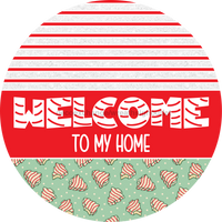 Thumbnail for Door Hanger, Christmas Sign, Mint Green Christmas Cake Sign, Welcome Sign, 18