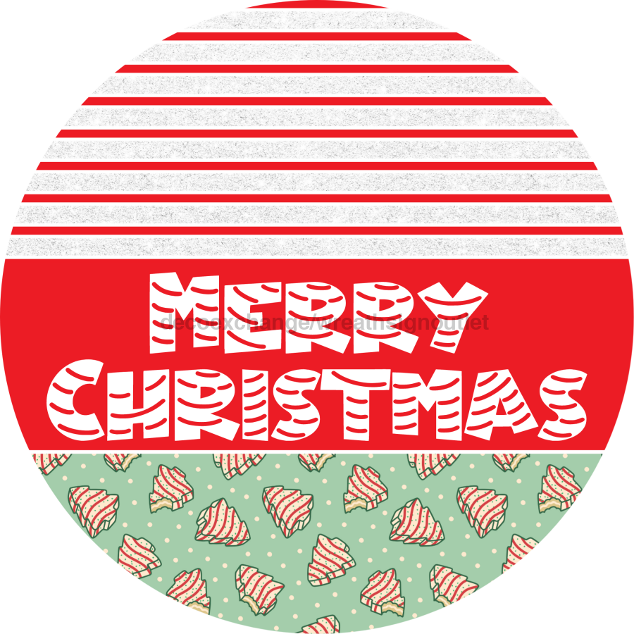 Door Hanger, Christmas Sign, Mint Green Christmas Cake Sign, Welcome Sign, 18" Wood Sign, Round Sign, DecoExchange - DecoExchange¬Æ