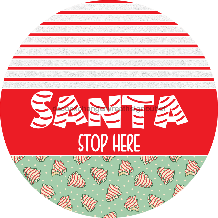 Door Hanger, Christmas Sign, Mint Green Christmas Cake Sign, Welcome Sign, 18" Wood Sign, Round Sign, DecoExchange - DecoExchange