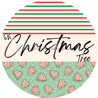 Thumbnail for Door Hanger, Christmas Sign, Mint Stripe Christmas Cake Sign, Welcome Sign, 18