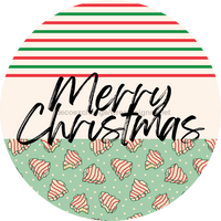 Thumbnail for Door Hanger, Christmas Sign, Mint Stripe Christmas Cake Sign, Welcome Sign, 18