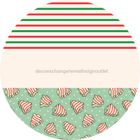 Thumbnail for Door Hanger, Christmas Sign, Mint Stripe Christmas Cake Sign, Welcome Sign, 18