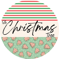 Thumbnail for Door Hanger, Christmas Sign, Mint Stripe Christmas Cake Sign, Welcome Sign, 18