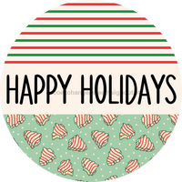 Thumbnail for Door Hanger, Christmas Sign, Mint Stripe Christmas Cake Sign, Welcome Sign, 18