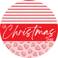 Thumbnail for Door Hanger Christmas Sign Pink Cake Welcome 18 Wood Oh Tree Decoe-2247-Dh Round