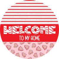 Thumbnail for Door Hanger, Christmas Sign, Pink Christmas Cake Sign, Welcome Sign, 18