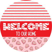 Thumbnail for Door Hanger, Christmas Sign, Pink Christmas Cake Sign, Welcome Sign, 18