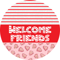 Thumbnail for Door Hanger, Christmas Sign, Pink Christmas Cake Sign, Welcome Sign, 18