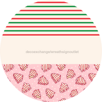 Thumbnail for Door Hanger, Christmas Sign, Pink Stripe Christmas Cake Sign, Welcome Sign, 18