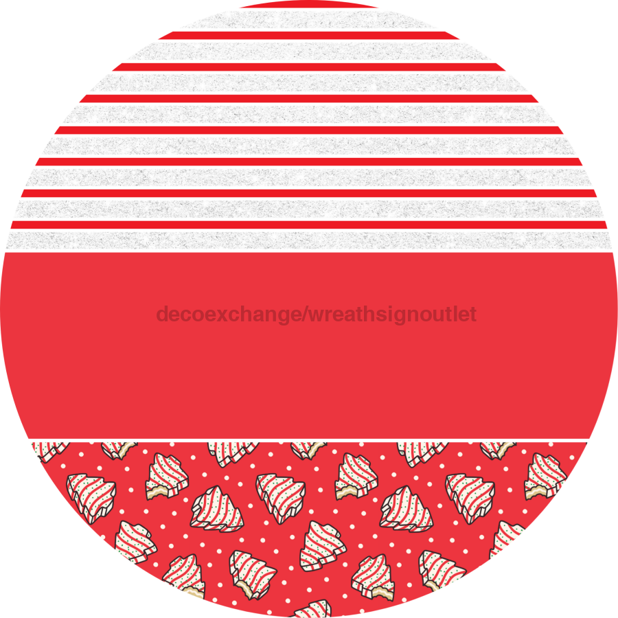 Door Hanger, Christmas Sign, Red Christmas Cake Sign, Welcome Sign, 18" Wood Sign, Round Sign, DecoExchange - DecoExchange¬Æ