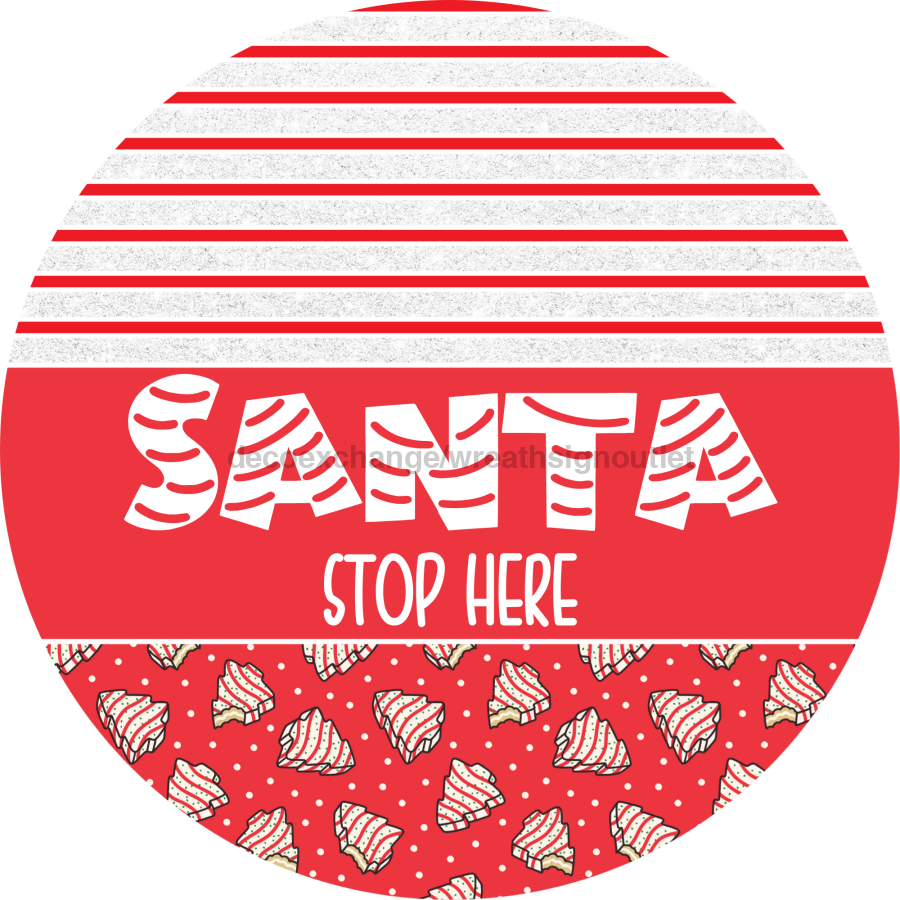 Door Hanger, Christmas Sign, Red Christmas Cake Sign, Welcome Sign, 18" Wood Sign, Round Sign, DecoExchange - DecoExchange¬Æ