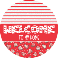 Thumbnail for Door Hanger, Christmas Sign, Red Christmas Cake Sign, Welcome Sign, 18