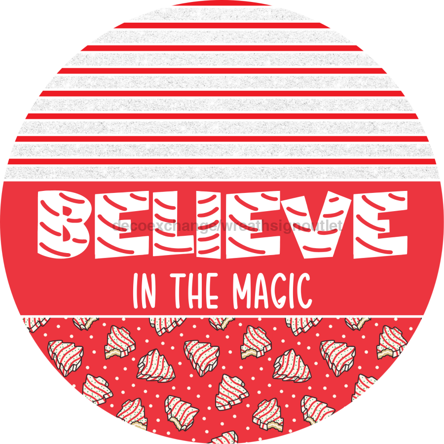 Door Hanger, Christmas Sign, Red Christmas Cake Sign, Welcome Sign, 18" Wood Sign, Round Sign, DecoExchange - DecoExchange¬Æ