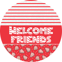 Thumbnail for Door Hanger, Christmas Sign, Red Christmas Cake Sign, Welcome Sign, 18