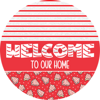 Thumbnail for Door Hanger, Christmas Sign, Red Christmas Cake Sign, Welcome Sign, 18