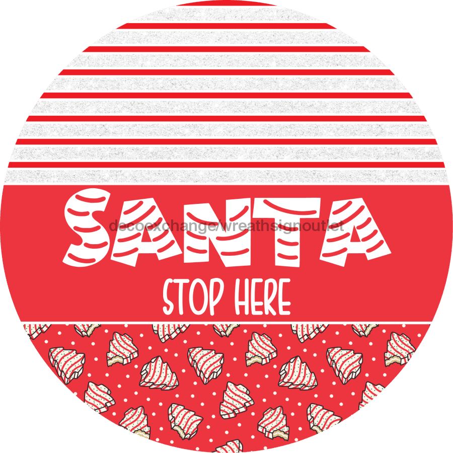 Door Hanger, Christmas Sign, Red Christmas Cake Sign, Welcome Sign, 18" Wood Sign, Round Sign, DecoExchange - DecoExchange