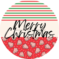 Thumbnail for Door Hanger, Christmas Sign, Red Stripe Christmas Cake Sign, Welcome Sign, 18