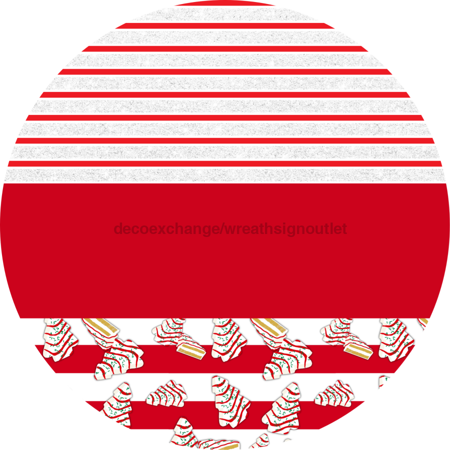 Door Hanger, Christmas Sign, Red White Christmas Cake Sign, Welcome Sign, 18" Wood Sign, Round Sign, DecoExchange - DecoExchange¬Æ