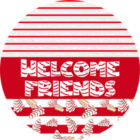 Thumbnail for Door Hanger, Christmas Sign, Red White Christmas Cake Sign, Welcome Sign, 18
