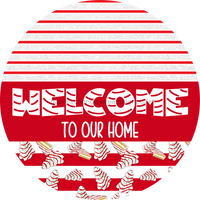 Thumbnail for Door Hanger, Christmas Sign, Red White Christmas Cake Sign, Welcome Sign, 18