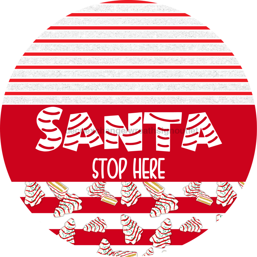 Door Hanger, Christmas Sign, Red White Christmas Cake Sign, Welcome Sign, 18" Wood Sign, Round Sign, DecoExchange - DecoExchange¬Æ