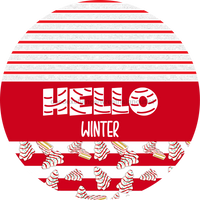 Thumbnail for Door Hanger, Christmas Sign, Red White Christmas Cake Sign, Welcome Sign, 18