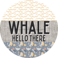 Thumbnail for Door Hanger, Funny Nautical Sign, Whalecome Sign, Whale Sign, Beach Sign, Turtle Sign, 18