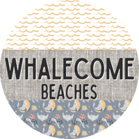 Thumbnail for Door Hanger, Funny Nautical Sign, Whalecome Sign, Whale Sign, Beach Sign, Turtle Sign, 18