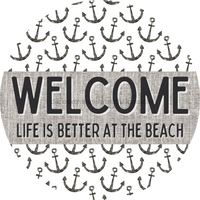 Thumbnail for Door Hanger, Nautical Sign, Anchor Sign, Beach Sign, 18