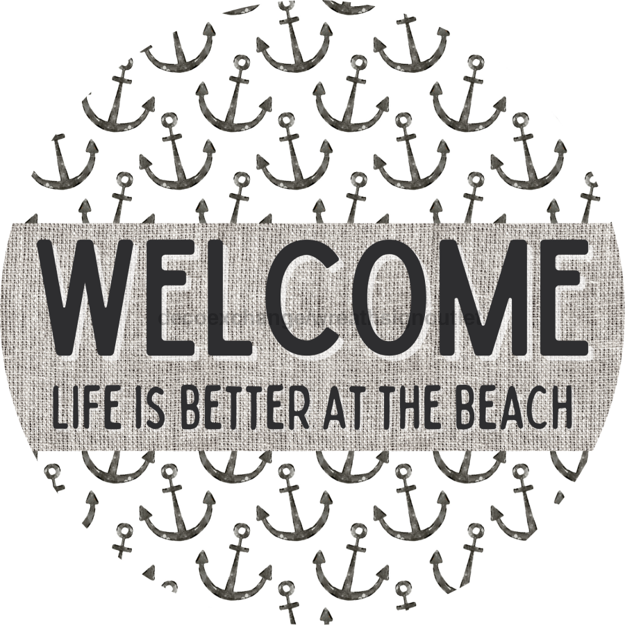 Door Hanger, Nautical Sign, Anchor Sign, Beach Sign, 18" Wood Sign, Round Sign, DecoExchange - DecoExchange¬Æ