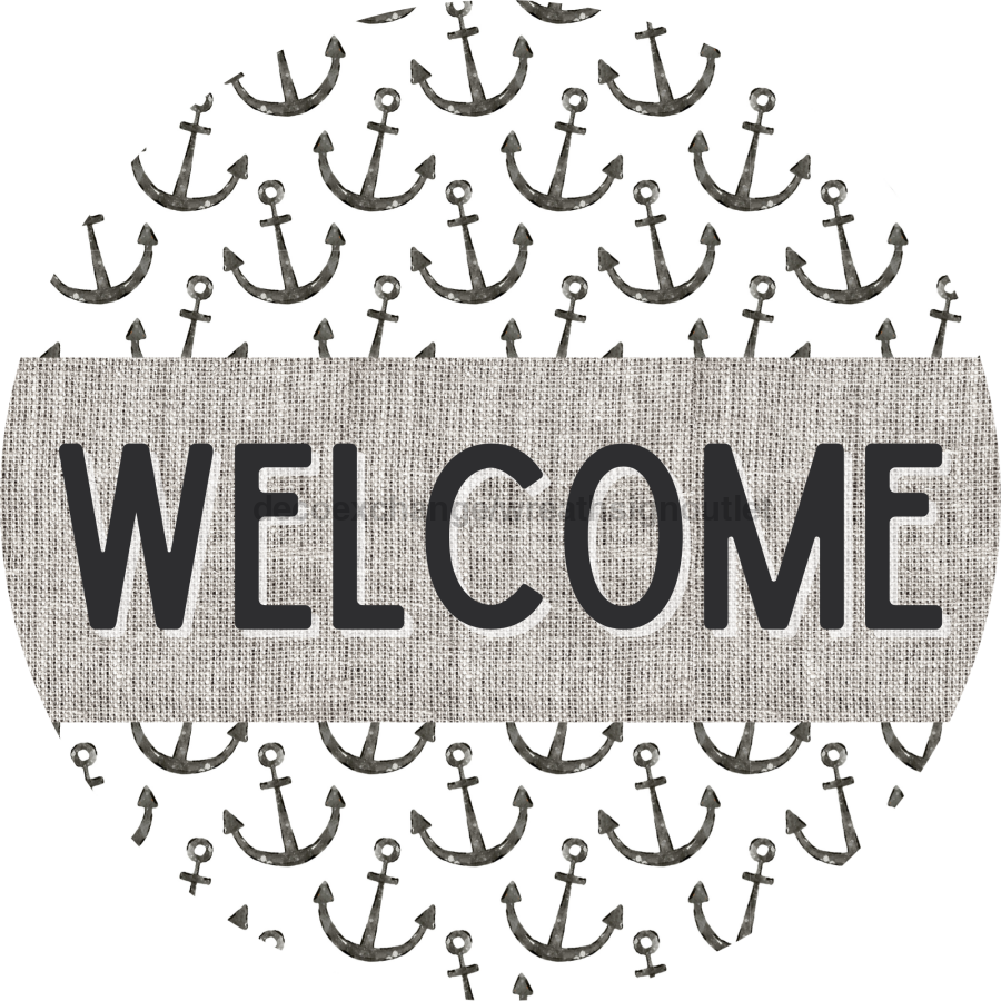 Door Hanger, Nautical Sign, Anchor Sign, Beach Sign, 18" Wood Sign, Round Sign, DecoExchange - DecoExchange¬Æ