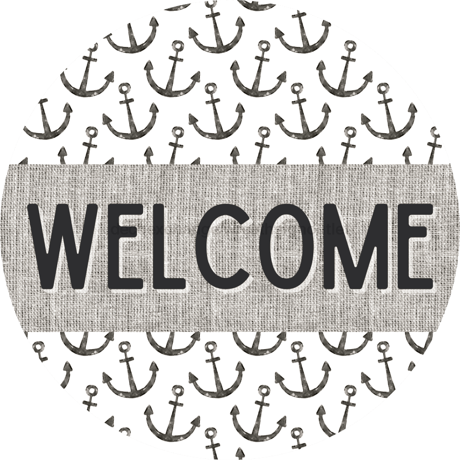 Door Hanger Nautical Sign Anchor Beach 18 Wood Welcome Decoe-2133-Dh Round