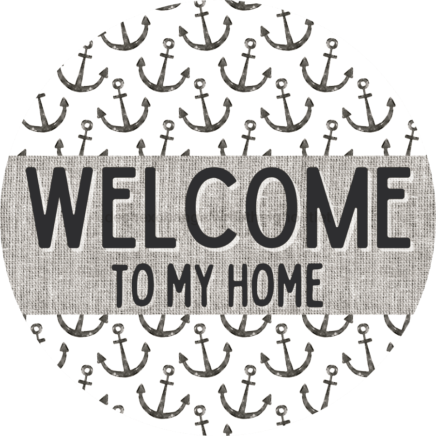 Door Hanger Nautical Sign Anchor Beach 18 Wood Welcome To My Home Decoe-2135-Dh Round