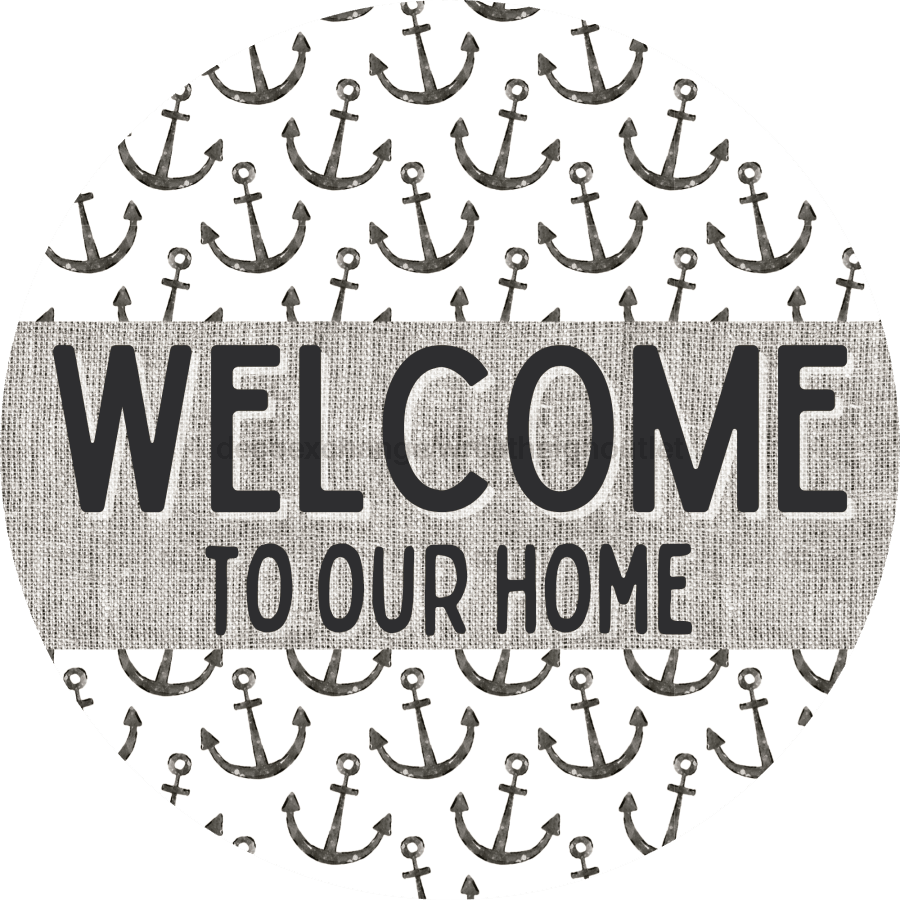 Door Hanger Nautical Sign Anchor Beach 18 Wood Welcome To Our Home Decoe-2134-Dh Round