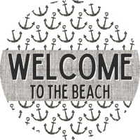 Thumbnail for Door Hanger Nautical Sign Anchor Beach 18 Wood Welcome To The Decoe-2141-Dh Round