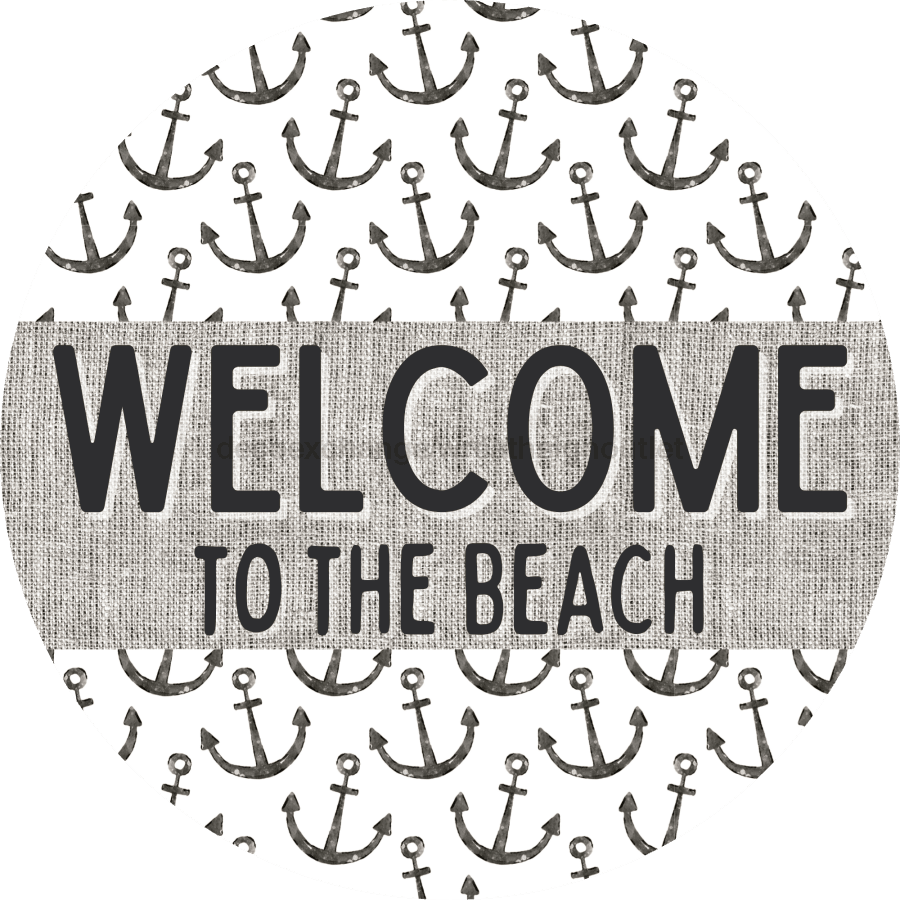 Door Hanger Nautical Sign Anchor Beach 18 Wood Welcome To The Decoe-2141-Dh Round