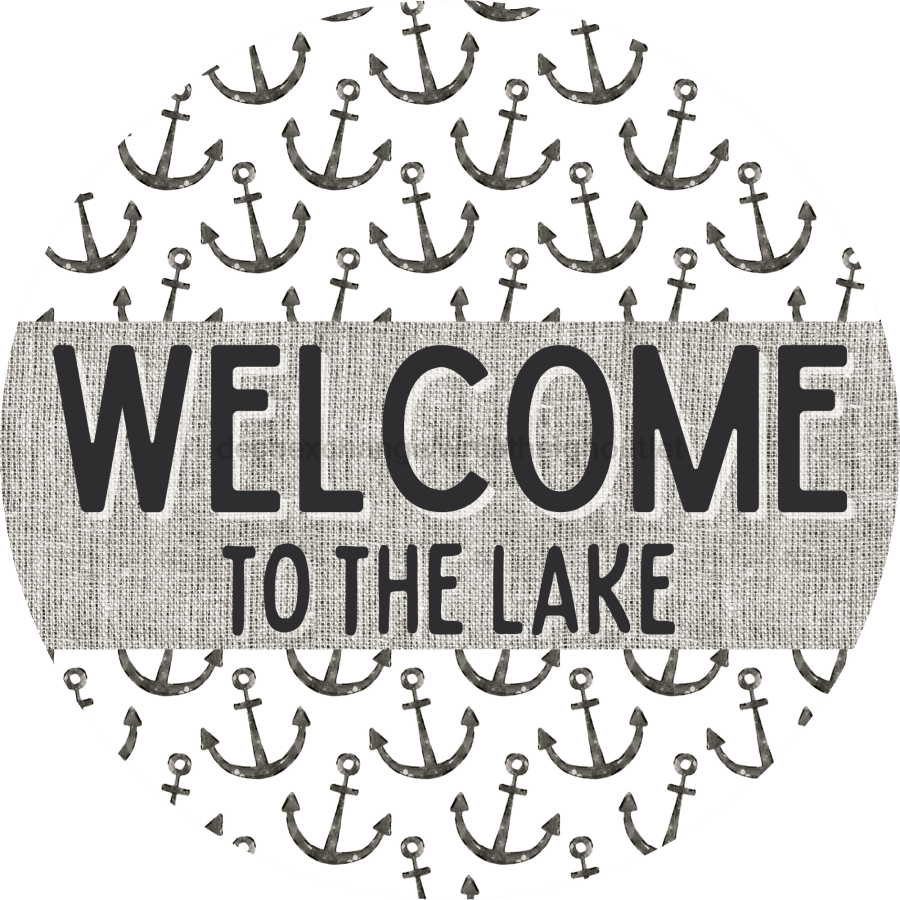 Door Hanger Nautical Sign Anchor Lake 18 Wood Life Decoe-2145-Dh Round