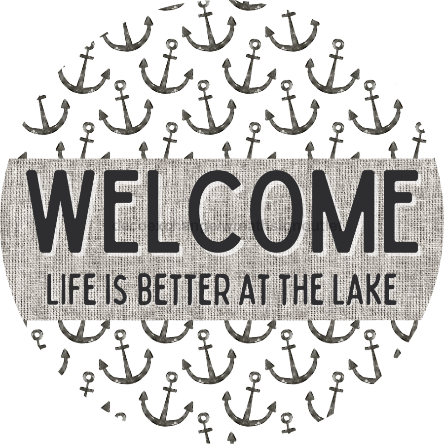 Door Hanger, Nautical Sign, Anchor Sign, Lake Sign, 18" Wood Sign, Round Sign, DecoExchange - DecoExchange¬Æ