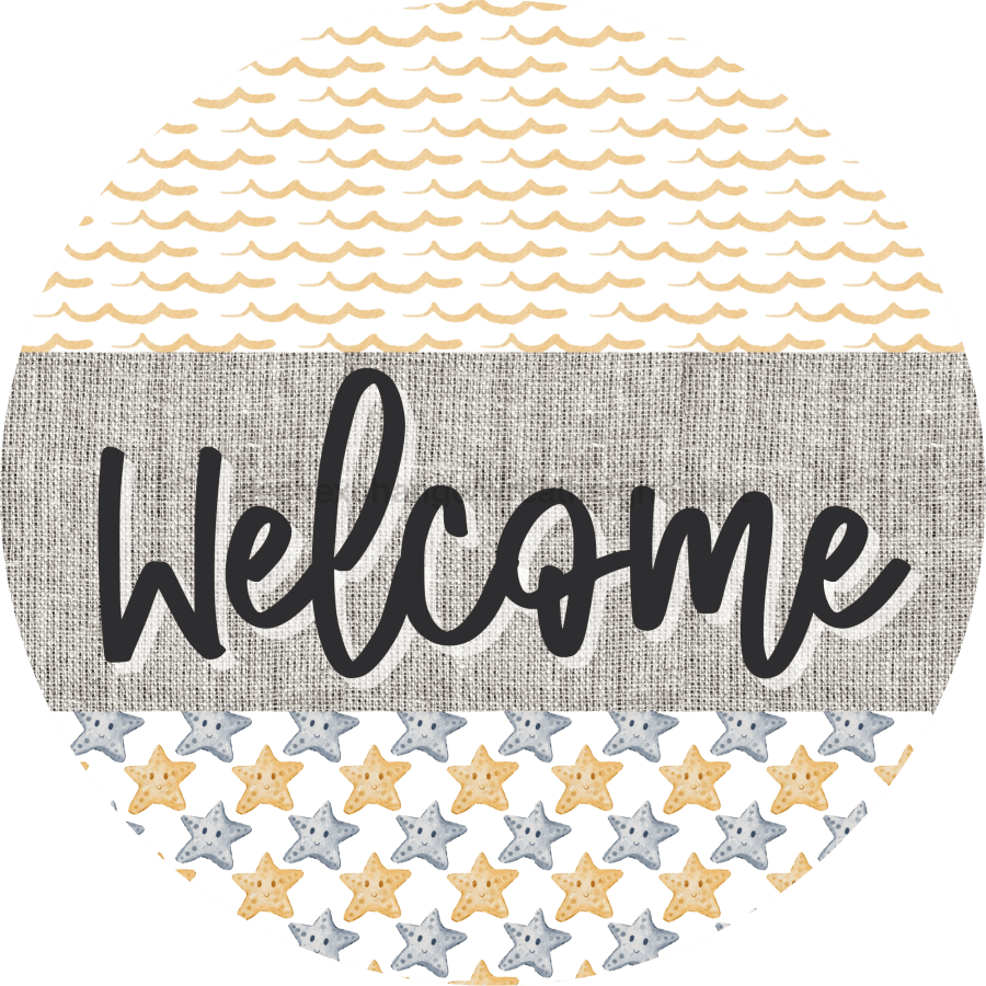 Door Hanger Nautical Sign Starfish Beach Decoe-2170-Dh 18 Wood Round