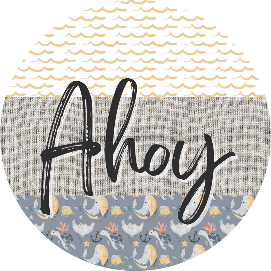 Door Hanger, Nautical Sign, Whale Sign, Beach Sign, Turtle Sign, 18" Wood Sign, Round Sign, DecoExchange - DecoExchange¬Æ