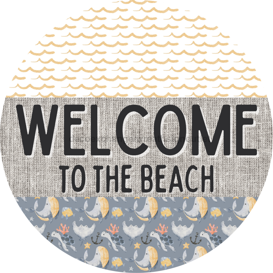 Door Hanger, Nautical Sign, Whale Sign, Beach Sign, Turtle Sign, 18" Wood Sign, Round Sign, DecoExchange - DecoExchange¬Æ