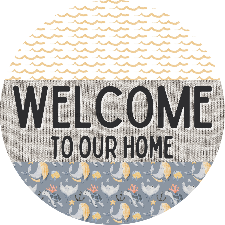 Door Hanger, Nautical Sign, Whale Sign, Beach Sign, Turtle Sign, 18" Wood Sign, Round Sign, DecoExchange - DecoExchange¬Æ