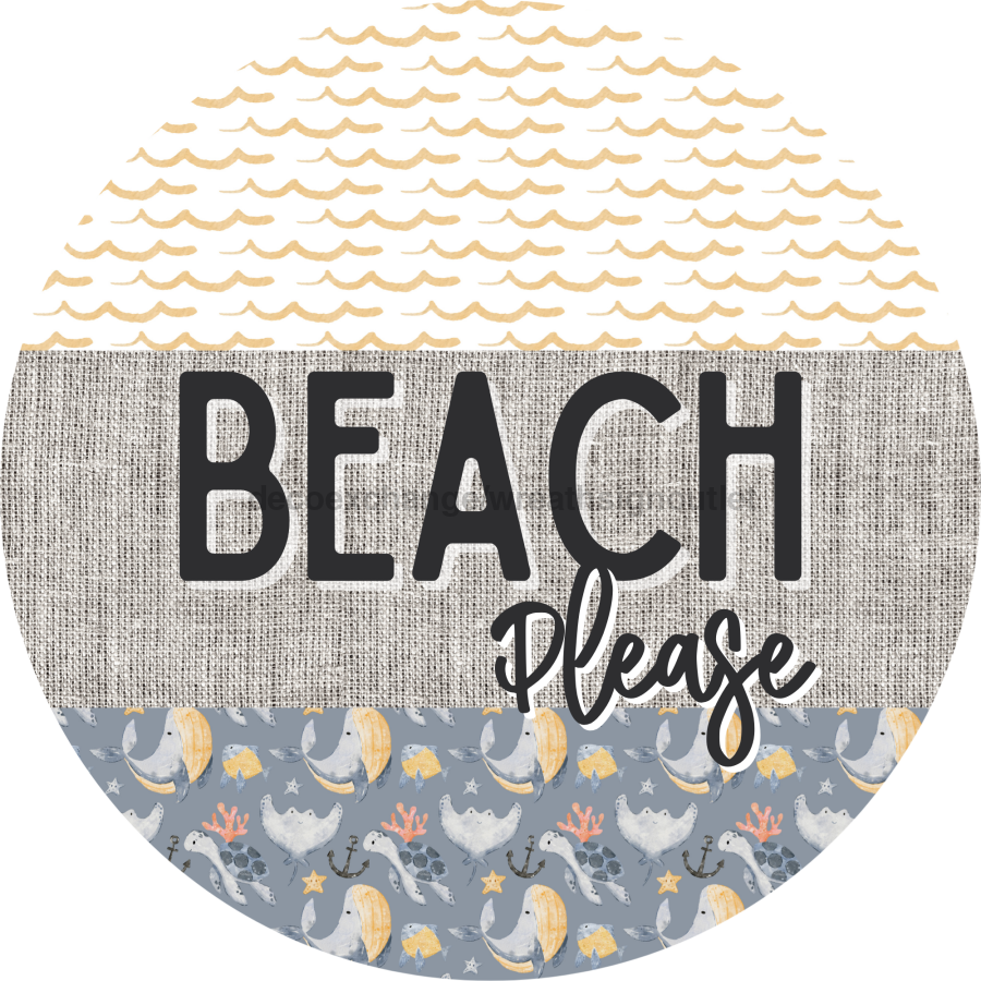 Door Hanger, Nautical Sign, Whale Sign, Beach Sign, Turtle Sign, 18" Wood Sign, Round Sign, DecoExchange - DecoExchange¬Æ